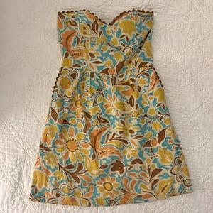 Judith March strapless print mini dress